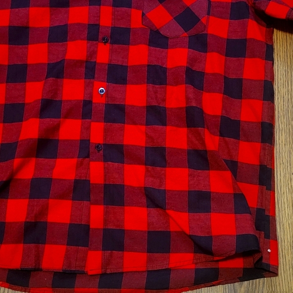 Budweiser button up top t-shirt size L western Black & Red plaid - Picture 5 of 7